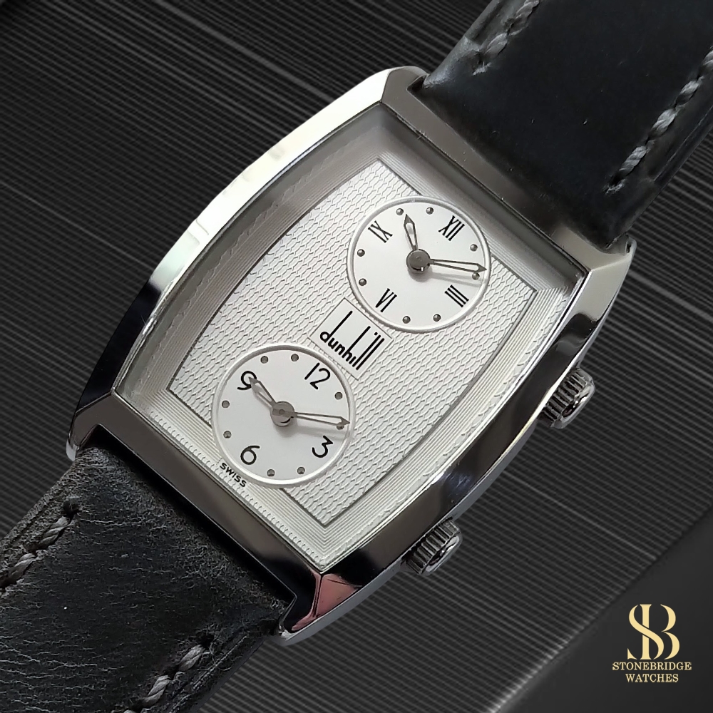 Dunhill Facet Dual Time / Silver Guilloche Dial