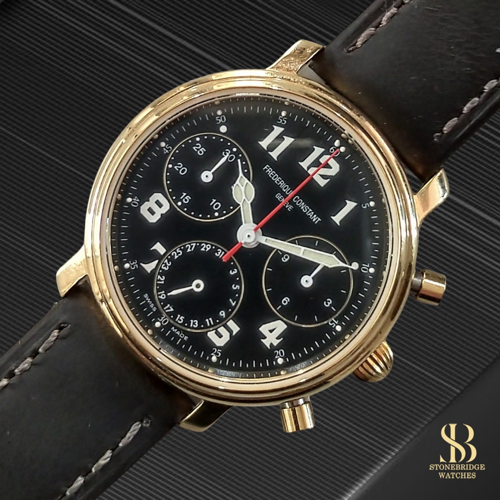 Frederique Constant Gold Chronograph (Black Dial)