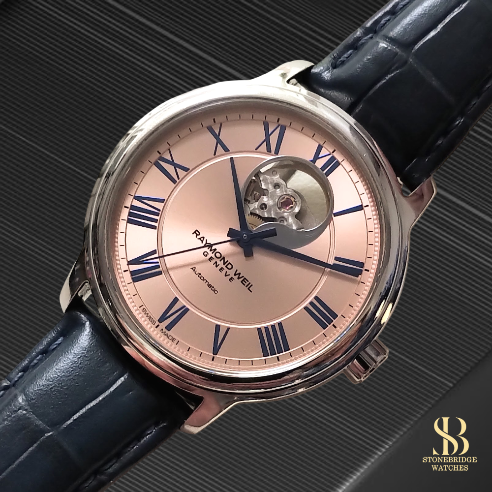 Raymond Weil Maestro Open Heart 2227-STC-00808 Salmon Dial