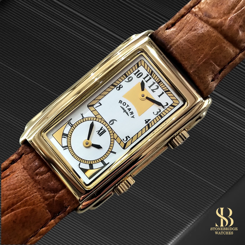 Vintage Rotary Gold Dual Time 10576