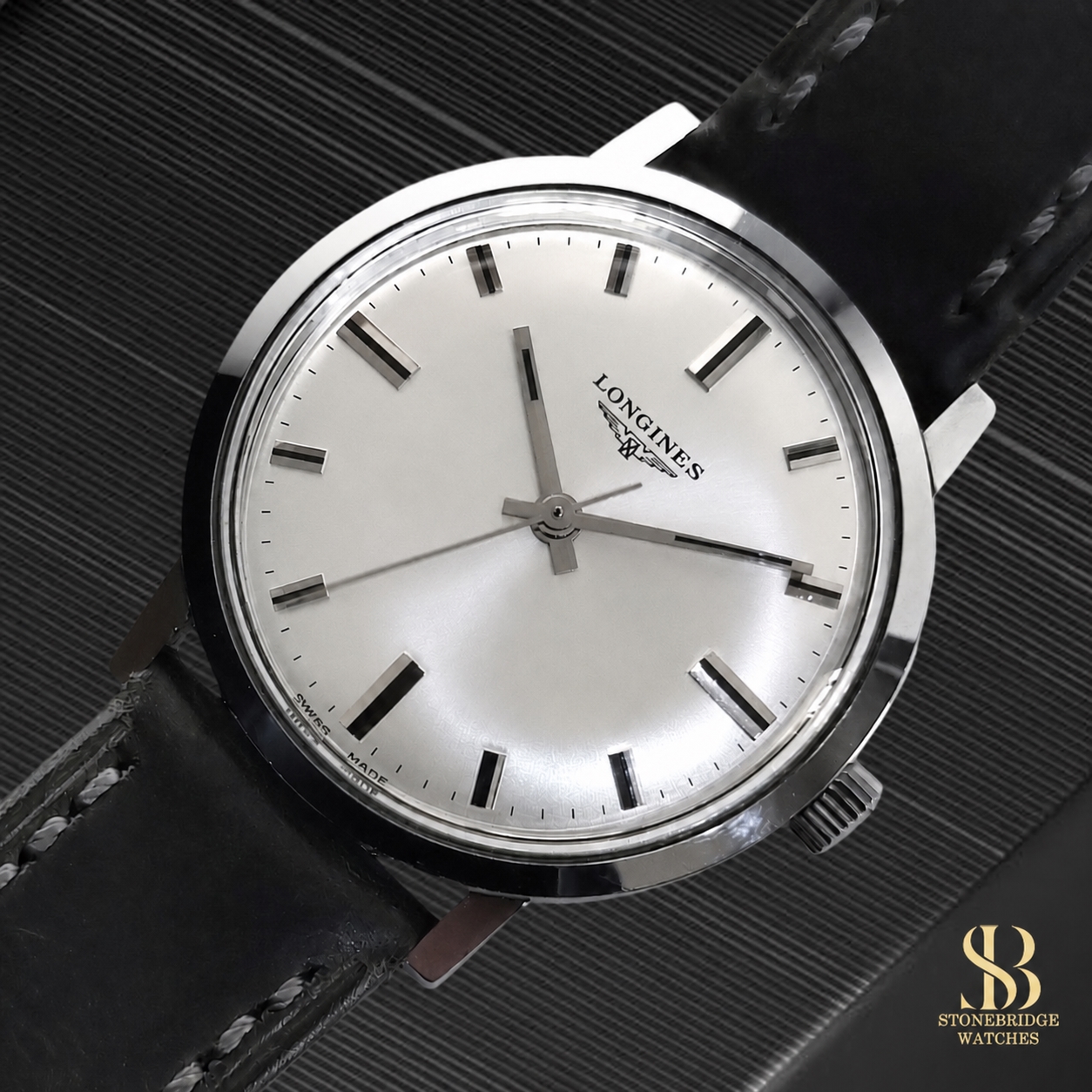 Vintage Longines Silver Dial Dress Watch Circa.1970