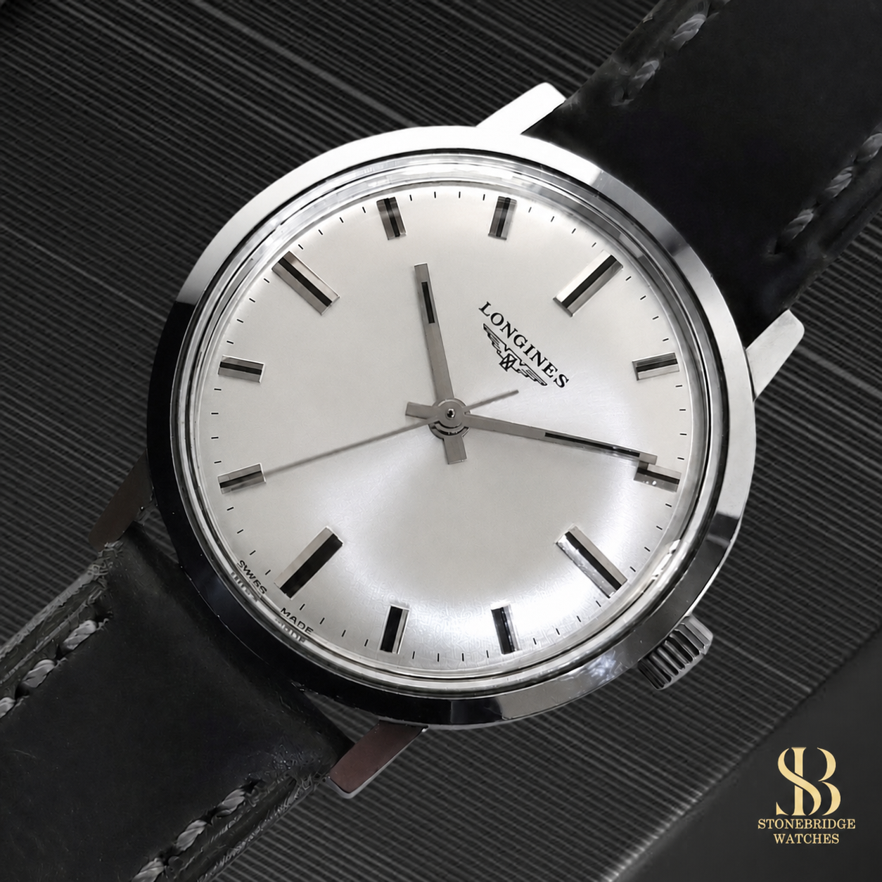 Vintage Longines Silver Dial Dress Watch Circa.1970